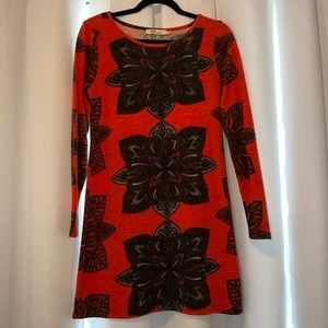 🧡🧡Orange floral long sleeve dress